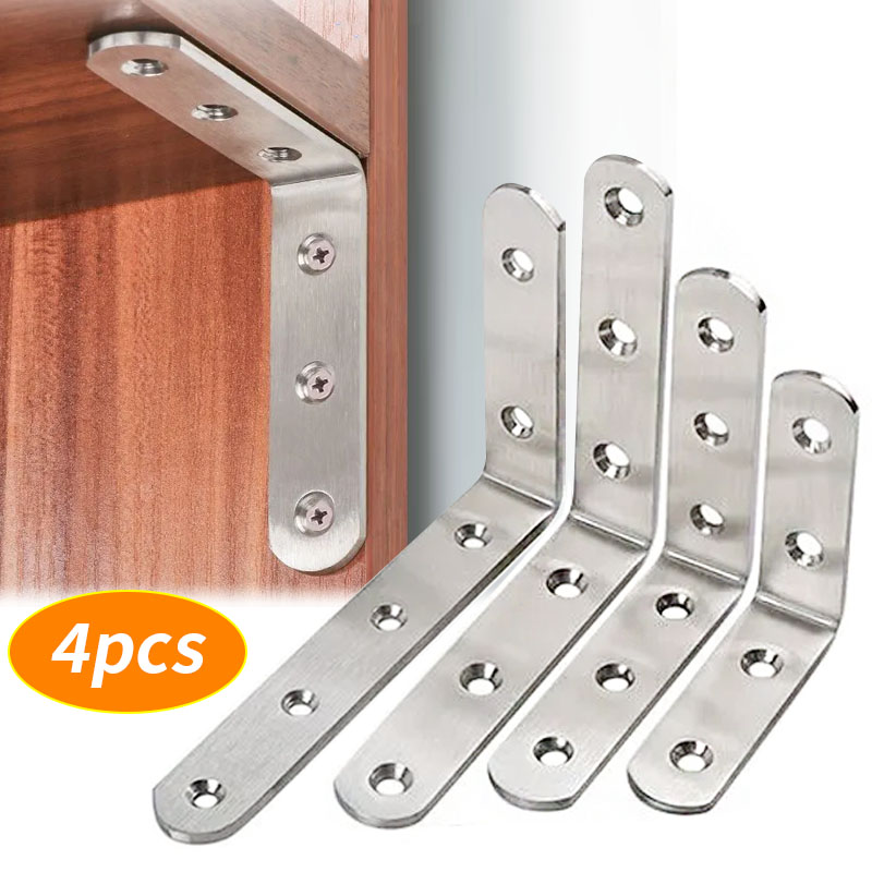 Used Furniture Hardware - 4 Buah Braket Sudut Kanan, Pengikat