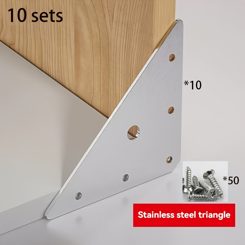 Furniture Hardware Fasteners - 10 Set Braket Sudut Baja Tahan
