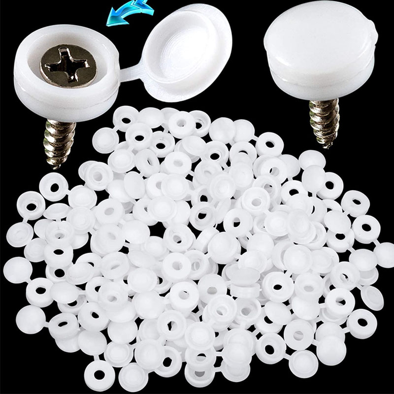 Furniture Hardware Replacement Parts - Penutup tutup sekrup plastik berengsel putih