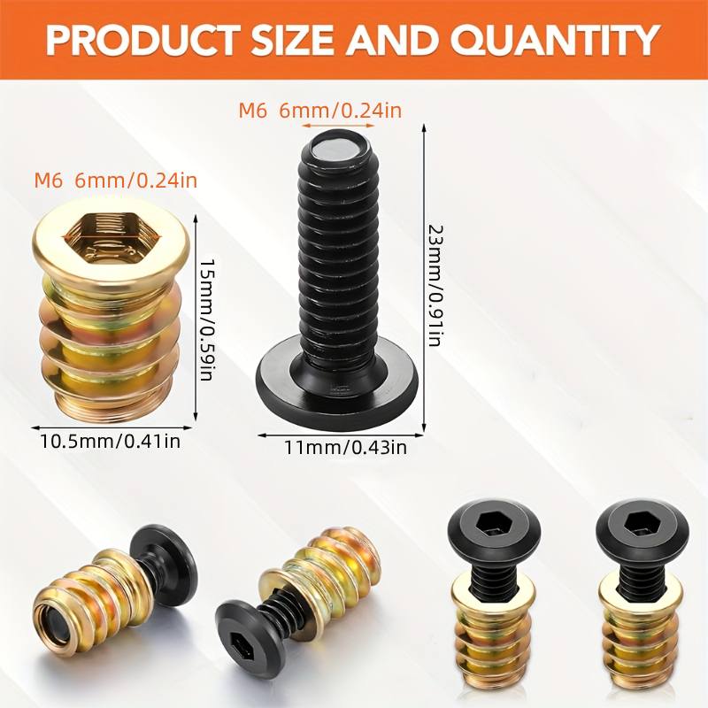Furniture Hardware Fasteners - 10PCS Kit Alat Kombinasi Sisipan Berulir