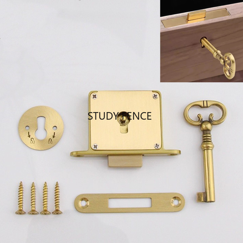1 Buah Kunci Laci Logam Antik  - Furniture Hardware Locks ulasan dan harga